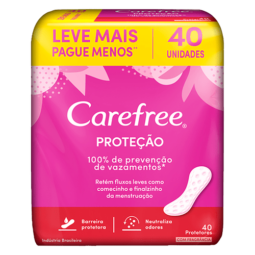 Carefree Absorvente Proteção Sem Perfume 40UN