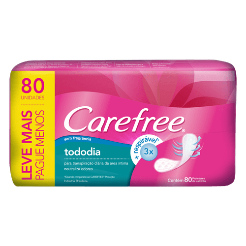 Carefree Absorvente Todo Dia Sem Perfume 80UN
