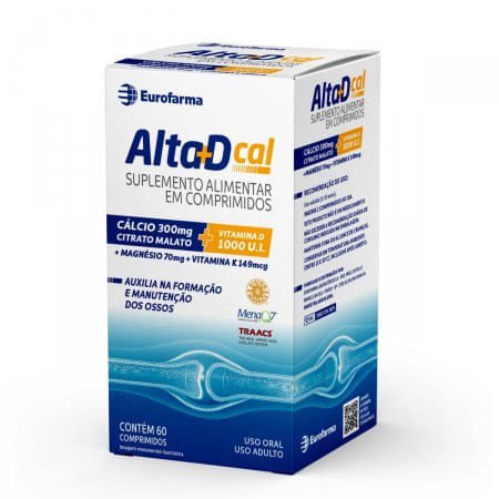 Alta D Cálcio 300mg + Vitamina D 1000UI Cal 60 comprimidos