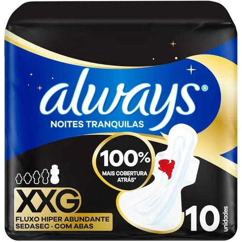 Always Absorvente Noturno XXG Suave Com 10un