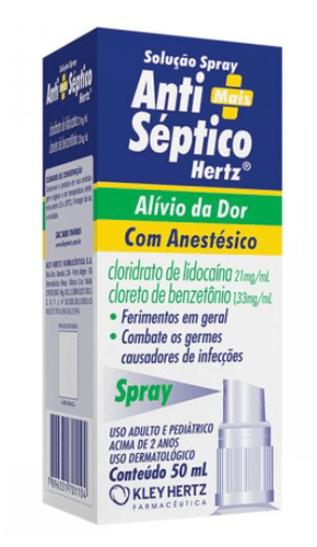 Anti-Séptico Mais Hertz Com Anestésico Spray Com 50ml