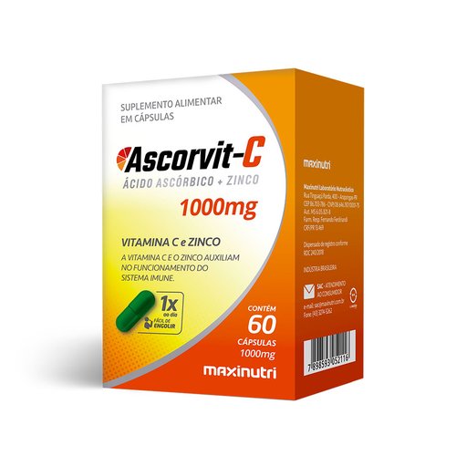 Maxinutri Ascorvit-C 1000mg 60 Cápsulas