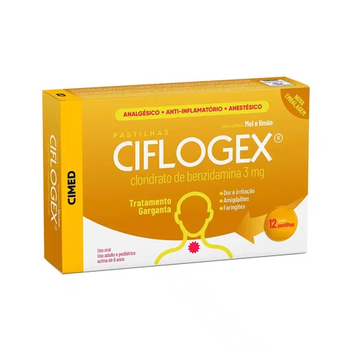 Ciflogex Pastilhas Mel e Limão com 12un