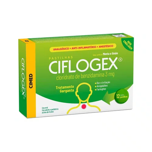 Ciflogex Pastilhas Menta e Limão com 12un