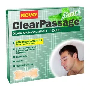 Clear Passage Dilatador Nasal Mentol Tamanho Pequeno com 9un