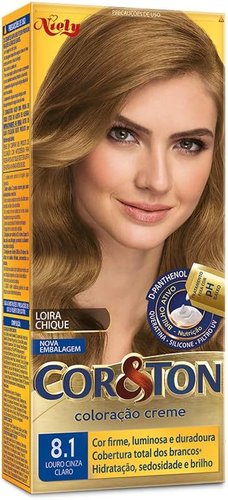 Cor & Ton Coloração Creme Louro Cinza Claro 8.1