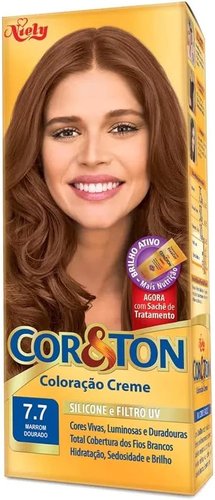 Cor & Ton Coloração Creme Marrom Dourado 7.7