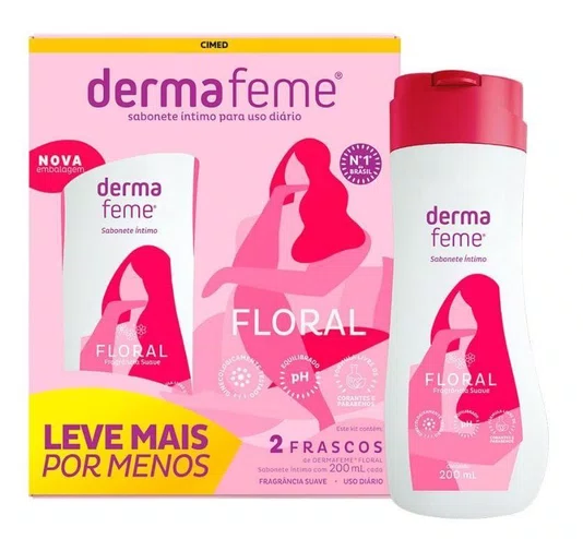 Dermafeme Kit Sabonete Intimo Floral com 2un de 200ml