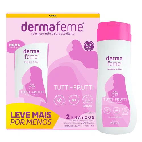 Dermafeme Kit Sabonete Intimo Tutti-Frutti com 2un de 200ml