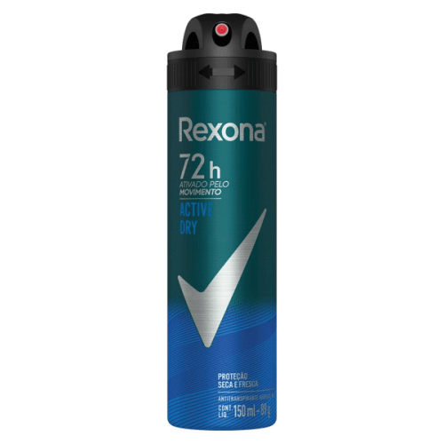 Rexona Desodorante Men Active Dry Masculino Aerossol Antitranspirante 150ml