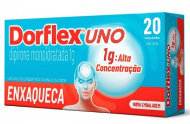 Dorflex Uno Para Enxaqueca Dipirona Monoidratada 1g 20 Comprimidos