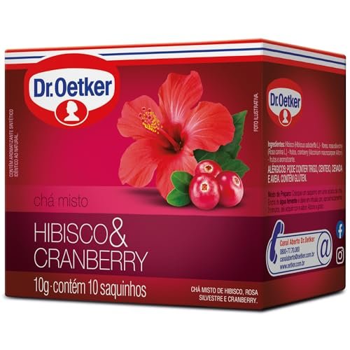Dr Oetker Chá de Hibisco & Cranberry com 10 Saquinhos