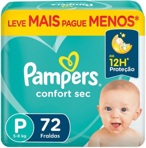 Pampers Fralda Confort Sec P 72UN