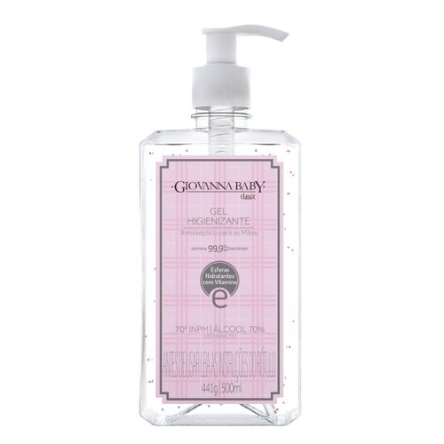 Giovanna Baby Álcool em Gel Higienizante Classic 500ml 70 GL  70 INPM