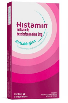 Histamin Maleato De Dexclorfeniramina 2mg 20 Comprimidos