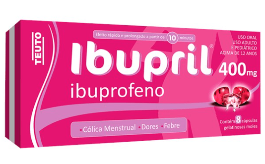 Ibupril Ibuprofeno 400mg 8 Cápsulas