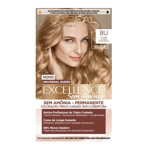 Imédia Coloração Excellence Sem Amônia Louro Claro Universal 8U