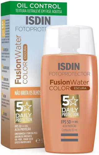ISDIN Protetor Solar Facial Fusion Water 5 Stars Escura 50ml