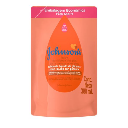 Johnsons Baby da Cabeça aos Pés Sabonete Líquido Refil 380ml