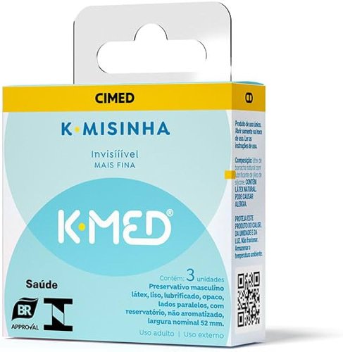K-med Preservativo K-misinha Invisível Mais Fina com 3un