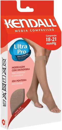 Kendall Meia Compressão 3/4 Sem Ponteira Mel Tamanho XG