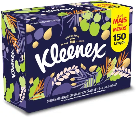 Kleenex Lenço de Papel Box com 150 lenços