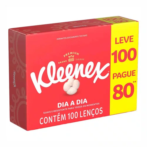 Kleenex Lenço de Papel com 100 Unidades
