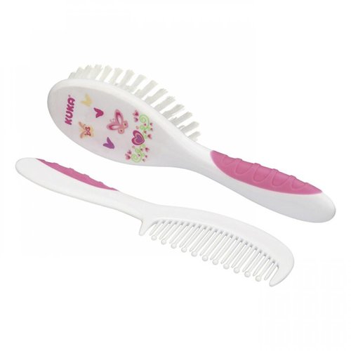 Kuka Kit Conjunto Escova + Pente Rosa 7258