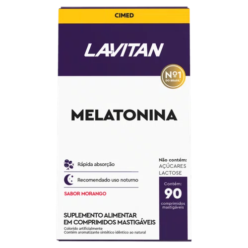 Lavitan Melatonina Sabor Morango 210mcg com 90 Comprimidos
