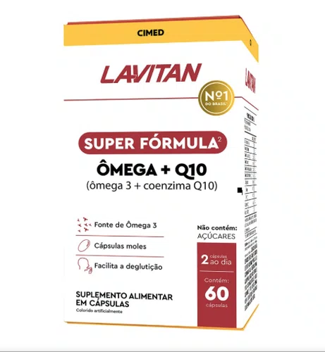 Lavitan Super Fórmula Ômega + Q10 com 60 Cápsulas