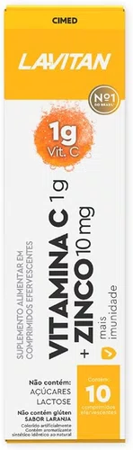 Lavitan Vitamina C + Zinco com 10 Comprimidos Efervescentes