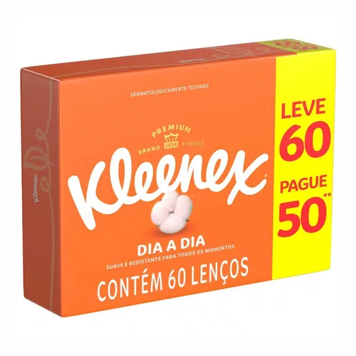 Kleenex Lenço de Papel Dia a Dia 60 unidades