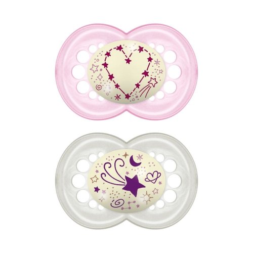 MAM Chupeta Original Night 6+ Dupla Rosa Meninas 2914