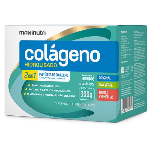 Maxinutri Colágeno Hidrolisado 2em1 Sabores Sortidos 30 Sâches de 10g