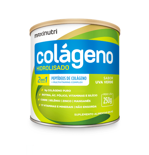 Maxinutri Colágeno Hidrolisado 2em1 Sabor Uva Verde 250g