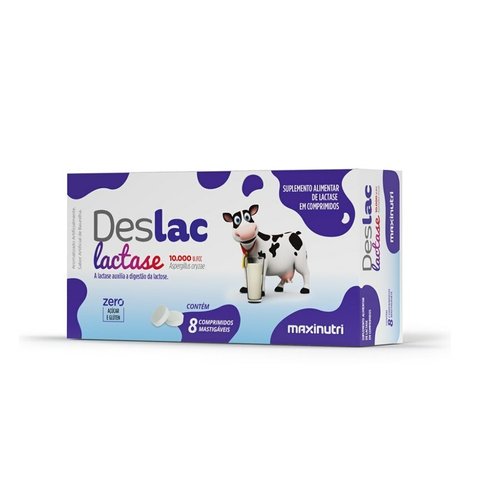 Maxinutri Deslac Lactase 10.000 U.FCC com 8 Comprimidos Mastigáveis