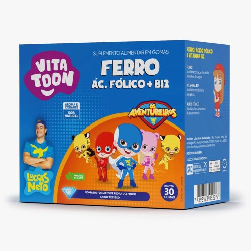 Maxinutri Vitatoon Ferro Sabor Pêssego Com 30 Gomas