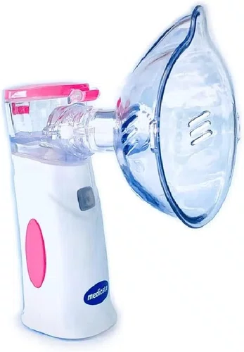 Medicate Inalador Nebulizador Portátil Com Bateria Recarregável Mesh Colors Rosa