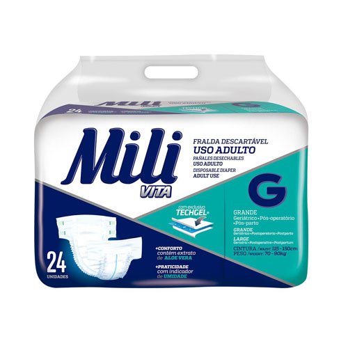 Mili Fralda Vita Adulto G com 24un