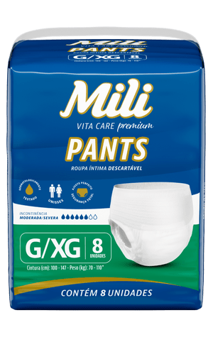 Mili Roupa Intima Pants Vita Care G/XG com 8un