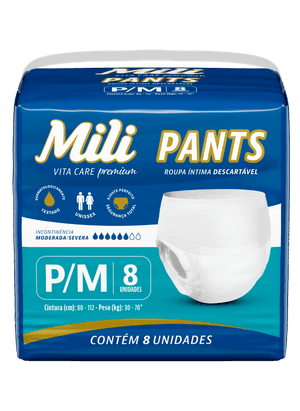 Mili Roupa Intima Pants Vita Care P/M com 8un