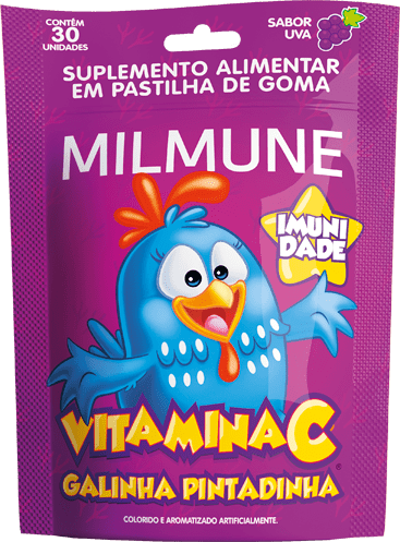 Milmune Kids Vitamina C Galinha Pintadinha Suplemento Alimentar Sabor Uva 30 Gomas