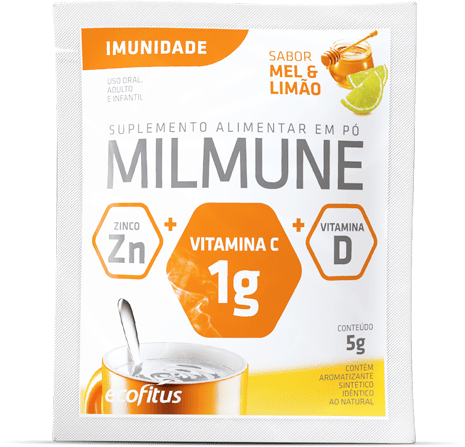 Milmune Concentrado Suplemento Alimentar Solúvel Sabor Mel e Limão Sachê 5g