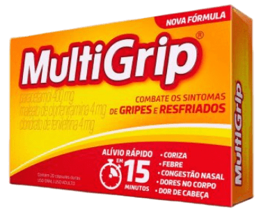 Multigrip Paracetamol 400mg + Cloridrato Fenillefrina 4mg + Maleato De Clorfeniramina 4mg 20 Cápsulas