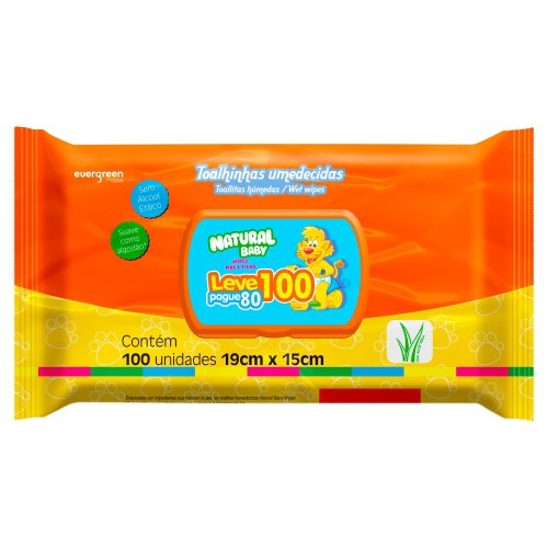 Natural Baby Toalha Umedecida com Leve 100un Pague 80un