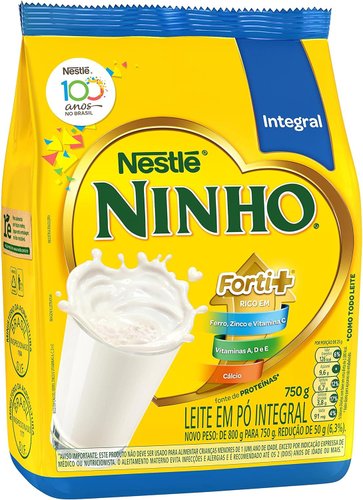 Ninho Forti+ Nestlé Leite em Pó Integral Pacote 750g