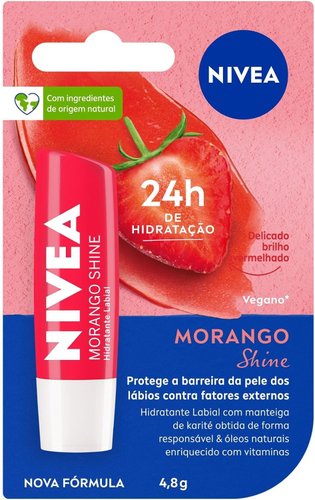 Nivea Hidratante Labial Morango Shine 4,8 g