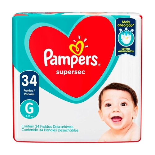 Pampers Fralda Super Sec G 34un