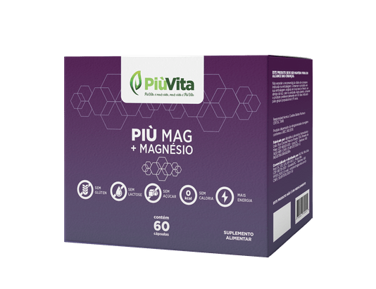 PiùVita Più Mag + Magnésio com 60 Cápsulas