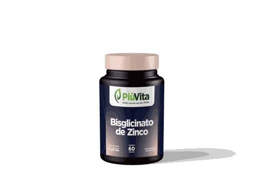 PiùVita Bisglicinato de Zinco com 60 Cápsulas